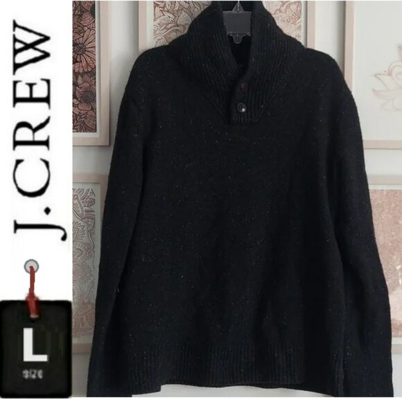 J. Crew sweater,  large,  black speckled, - Picture 1 of 10